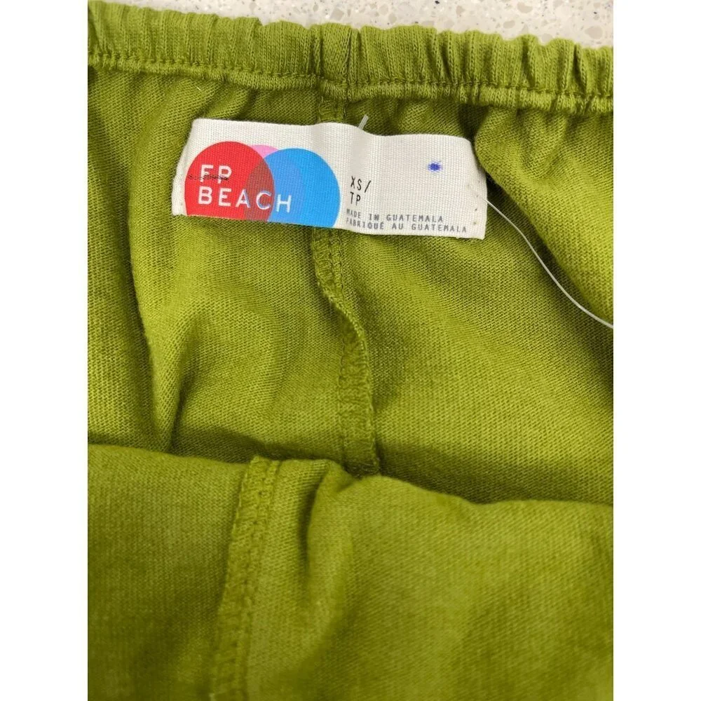 Free People Beach Green Cotton Romper Dress With Pockets XS